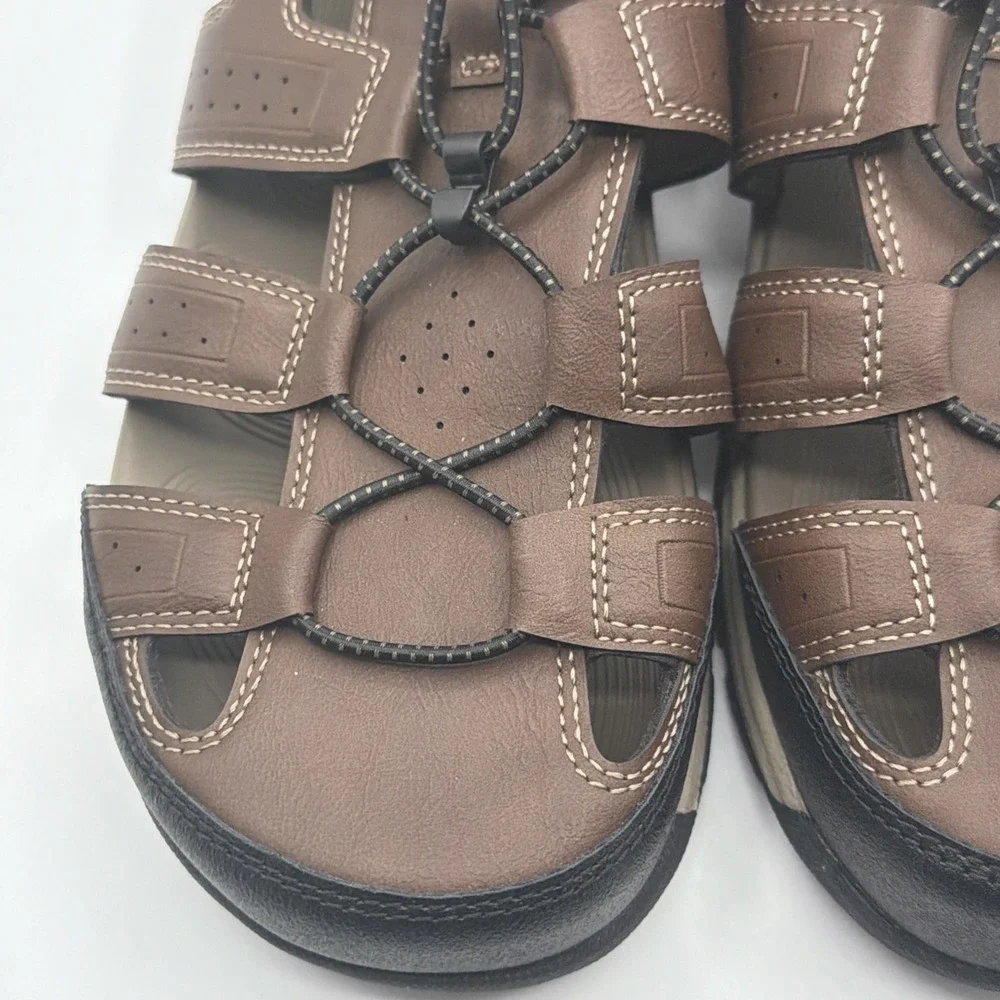 Ozark Trail Mens Closed Toe Sandals 11 Brown Hiking Outdoor Water Shoes New